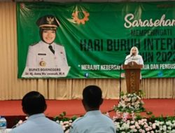 Gelar Sarasehan Hari Buruh, Bupati Anna: 99,8 Persen Warga Bojonegoro Terkover BPJS
