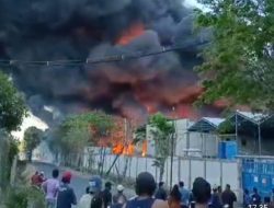 Jelang Jam Istirahat, PT Gunung Agung Sentosa di Menganti, Gresik Terbakar Hebat