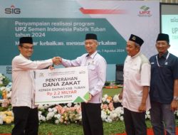 UPZ SIG Pabrik Tuban Serahkan Dana Zakat Karyawan Rp 2,2 M kepada Baznas Tuban