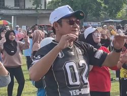 Ajak Sehat dan Bugar Warga, Paslon Yes-Dirham Gelar Senam Bersama di Karanggeneng
